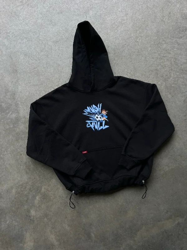 BLACK SOCCER GRAPHIC HOODIE