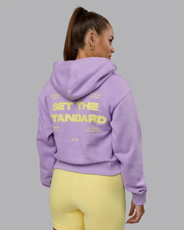 Set The Standard Midweight Hoodie - Pale Lilac-Elfin Yellow