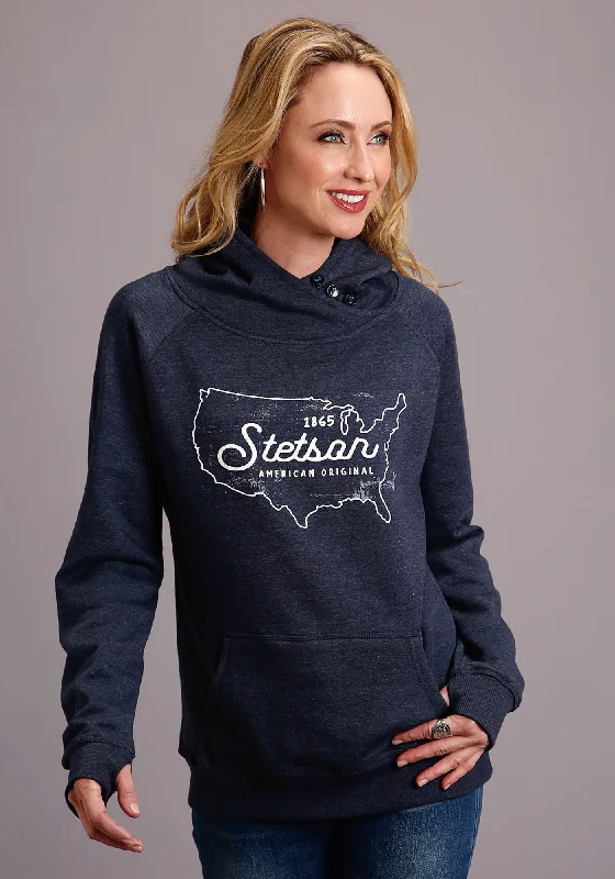 Stetson Womens Navy Cotton Blend Original Usa Hoodie