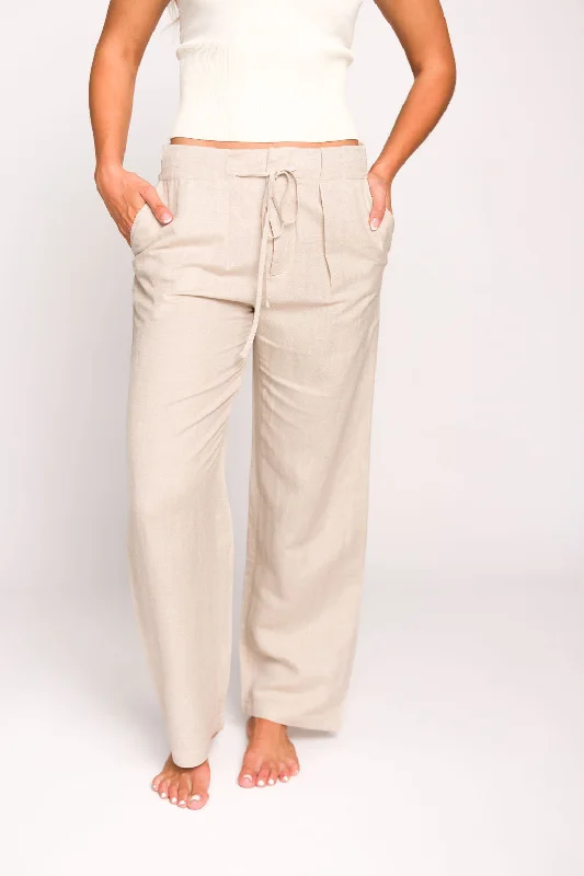 Robinson Linen-Blend Pants in Natural