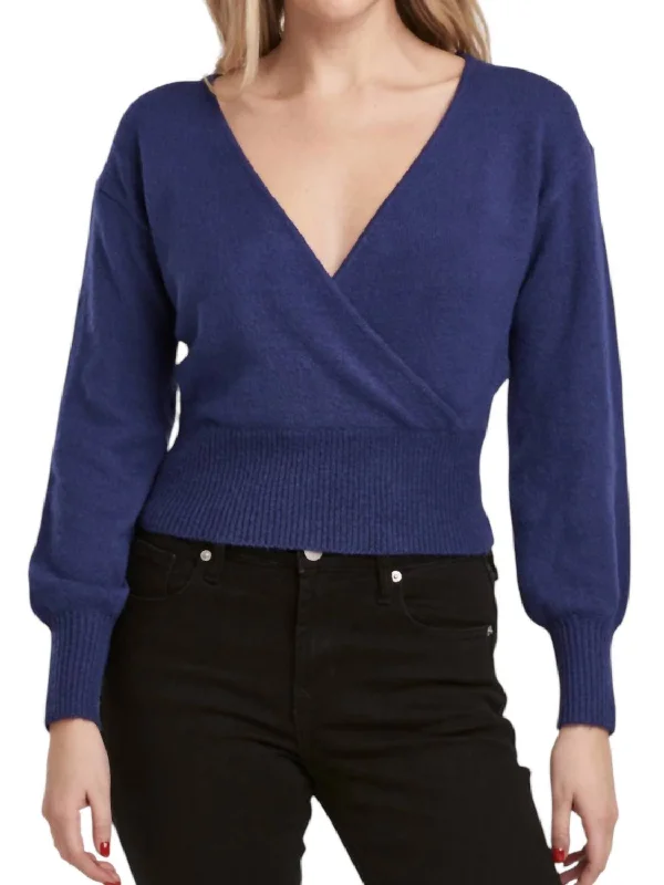 Cozy Carter Sweater In Berry Blue