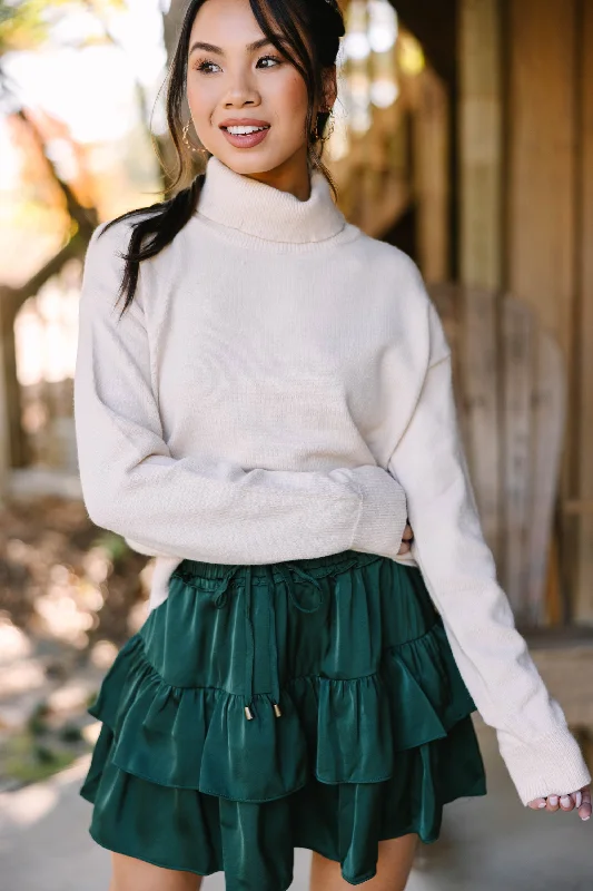 Feeling Your Best Natural White Turtleneck Sweater