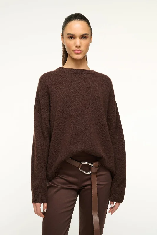 SERRANO CASHMERE RELAXED CREW | DARK CHOCOLATE