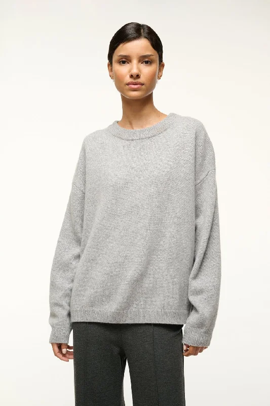 SERRANO CASHMERE RELAXED CREW | HEATHER GREY