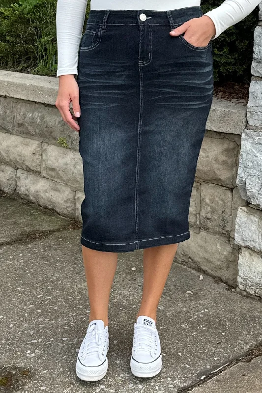 Emily Black Denim Skirt