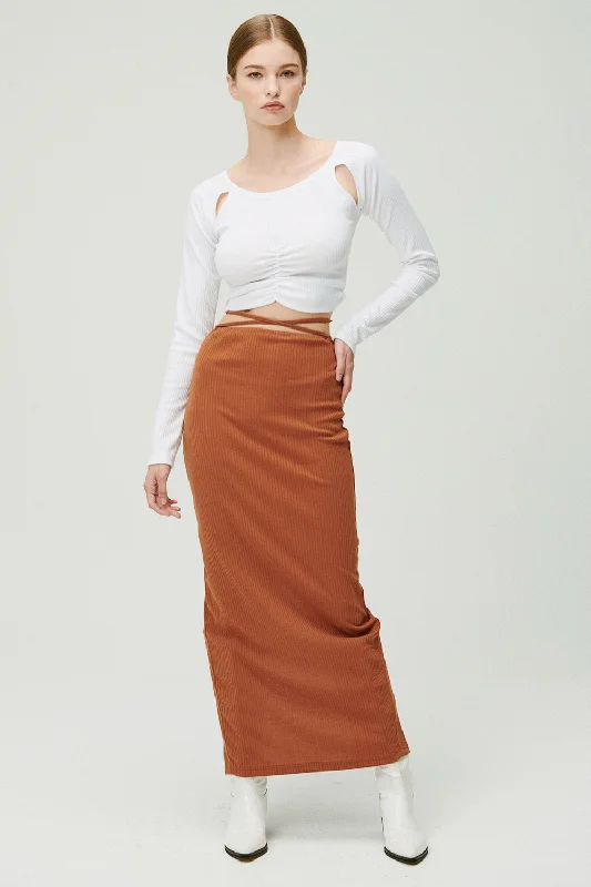 Jade Ribbed Skirt w/String