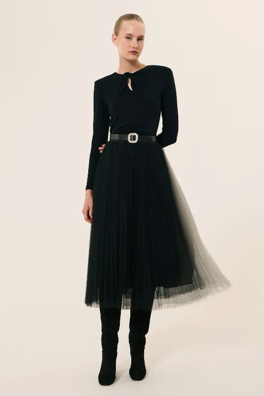 Juillet Pleated Tulle Skirt