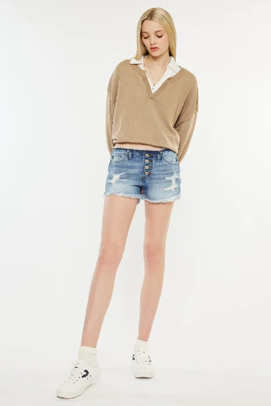 Orion Low Rise Button Down Shorts