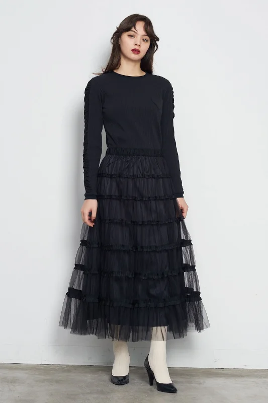 Ribbon Tulle Polyester Skirt