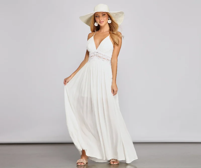 Stylish Girl Summer Crochet Maxi Dress