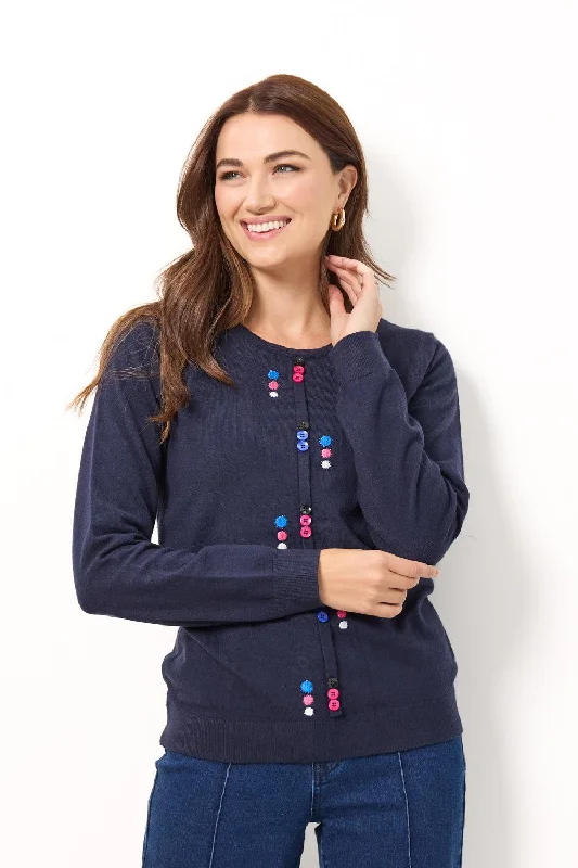 Button Jumper-Navy