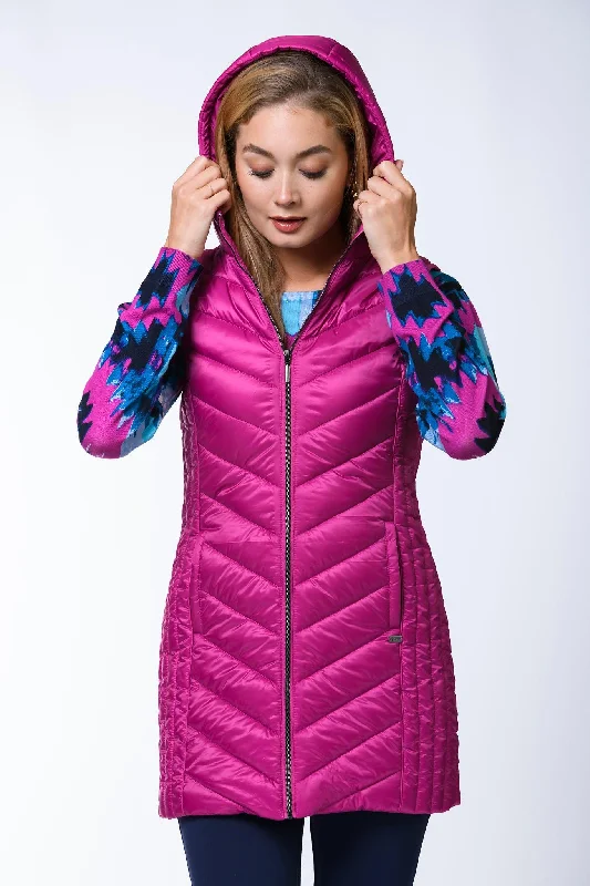 Long Quilted Gilet II FUCHSIA