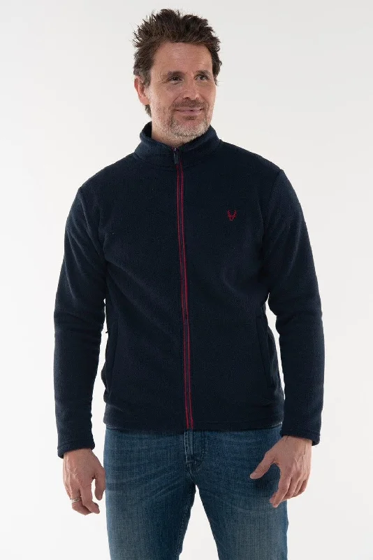 Mens Full Zip Fleece - Navy