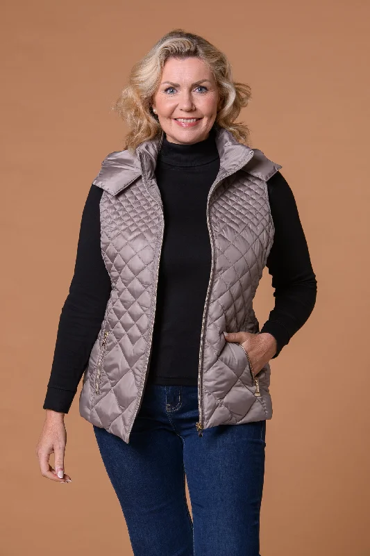 Triple Quilt Gilet Beige