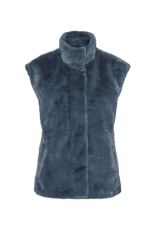 VERO MODA SONJA POPPY FAUX FUR WAISTCOAT