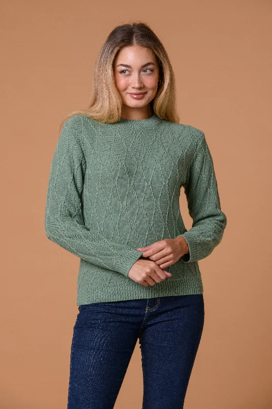 Wavy Cable Knit- Green