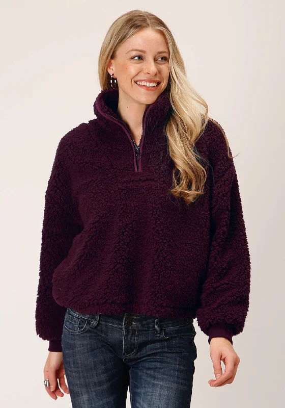 Roper Womens Polar Wine 100% Polyester Fleece Pullover