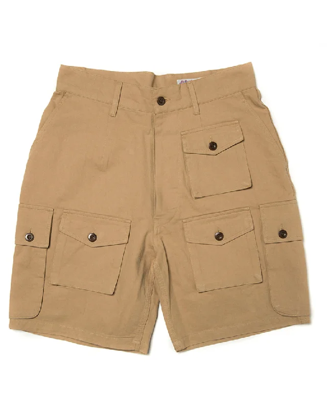 Khaki Multiple Pockets Cargo Shorts